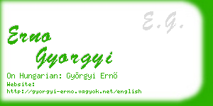 erno gyorgyi business card