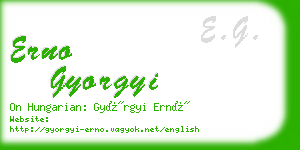 erno gyorgyi business card